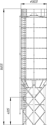 Силос для цемента (150 тонн) 115 м³